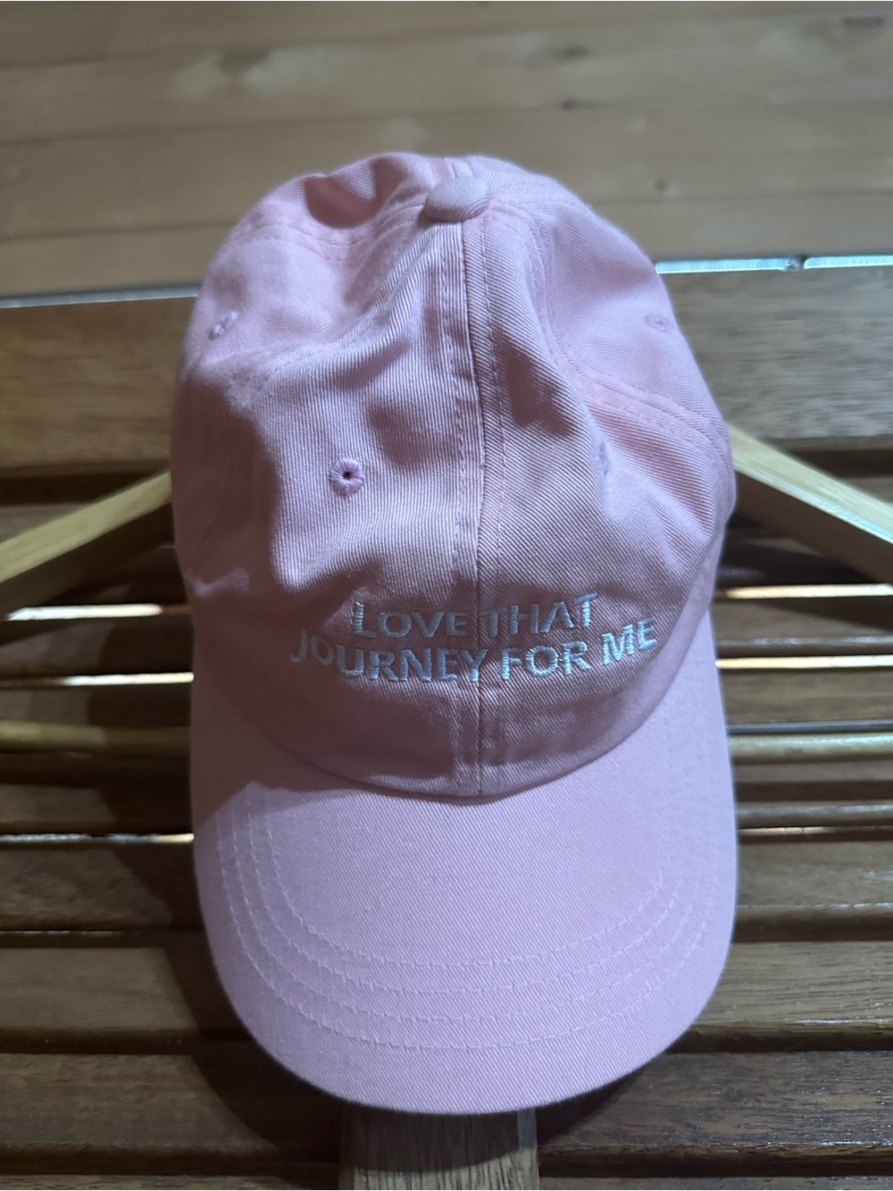Pink Embroidered Baseball Cap - "Love That Journey For Me"